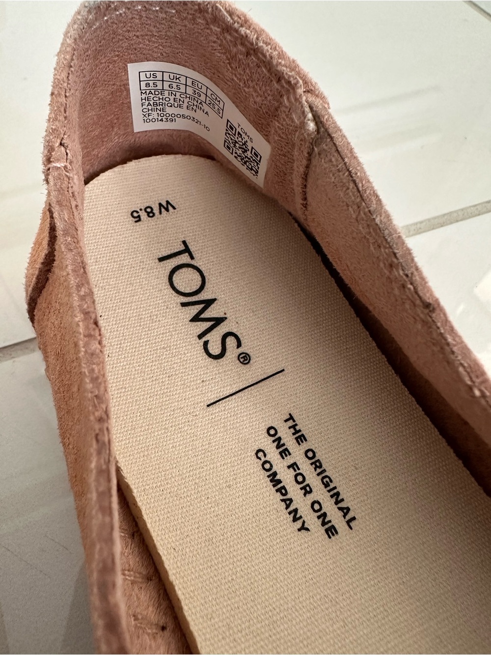TOMS Women’s Alpargata Leather Wrap Classics – Size 8.5 – Sand Pink Suede – NWOT - Picture 9 of 13
